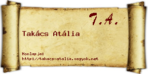 Takács Atália névjegykártya